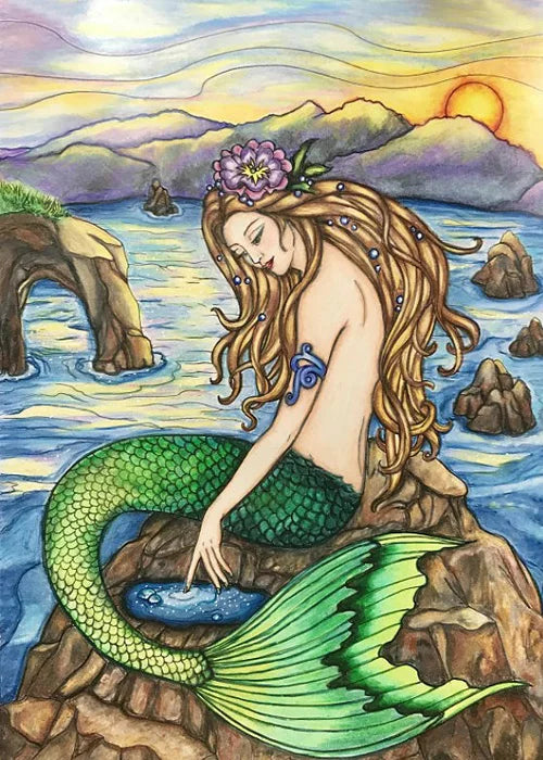 Custom Size Window Stained Glass Films,Mermaid,Flower, Fairy,People Painting Stickers for Bathroom, Door, Office, Home Decor