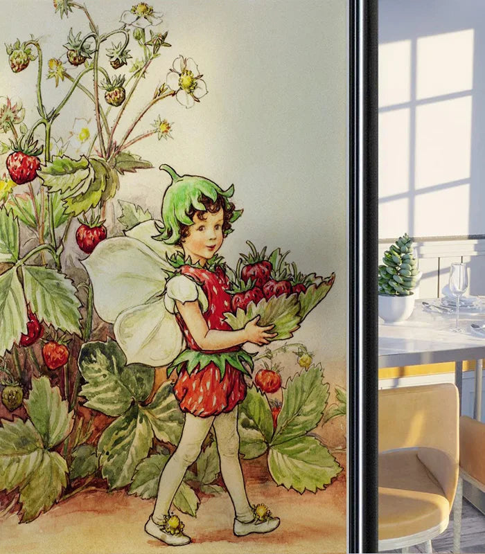 Custom Size Glass Window Film Static Cling Frosted Glass Films Foil Stickers Waterproof For Bathroom Kitchen Door Flower Fairy