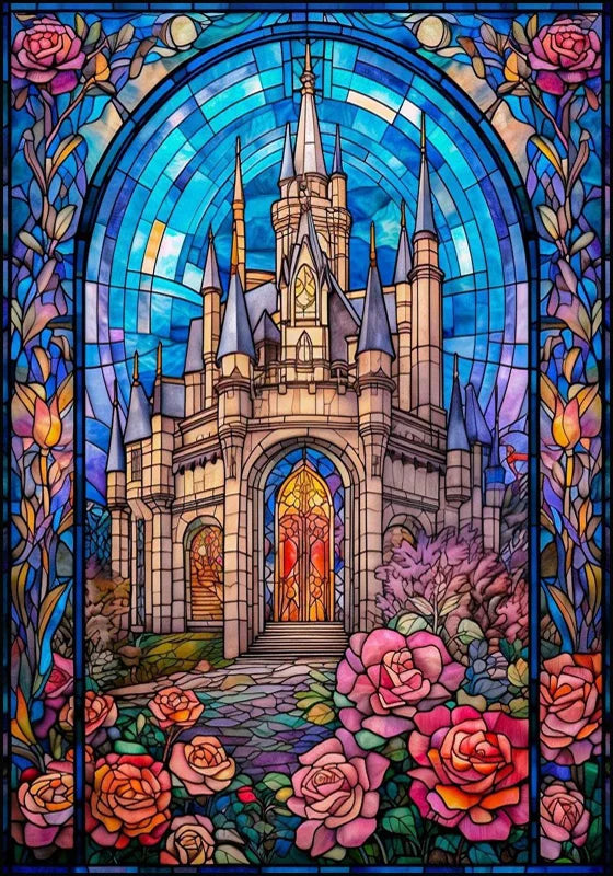 Window Film Frosted Stained Glass Films,Customized Art Design Static Cling Sticker,Rose Flower Home Decor Foil Window Treatment