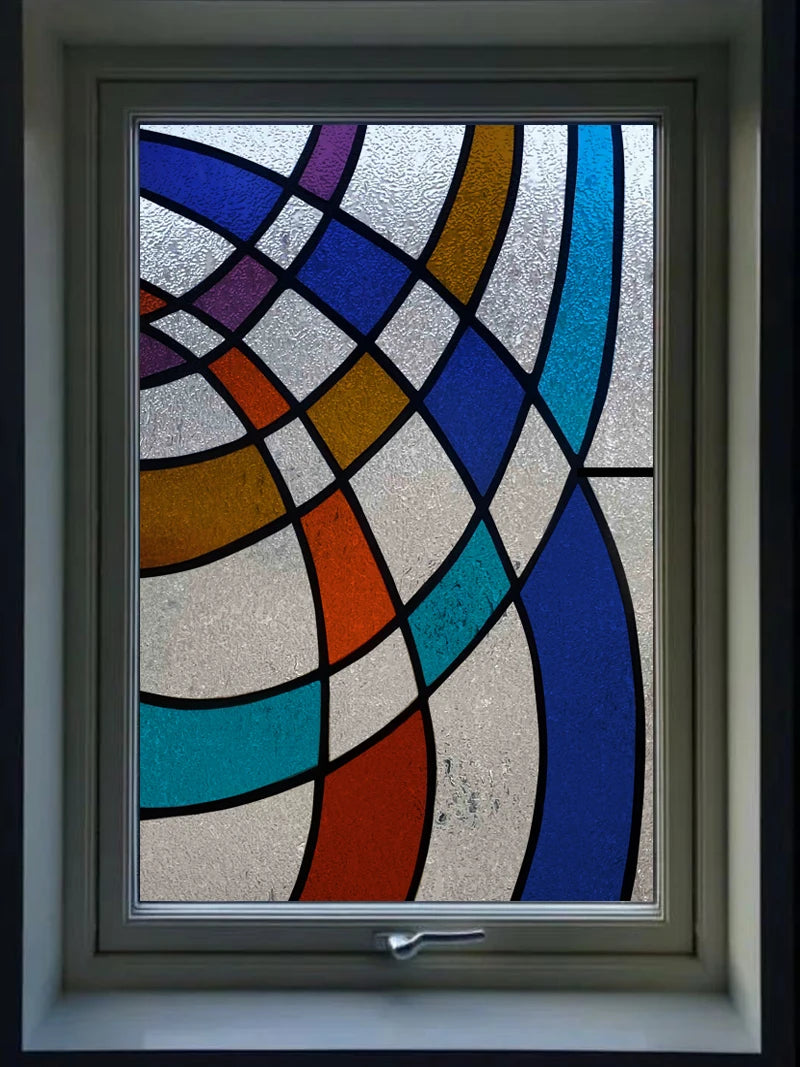 Frosted Stained Glass Window Film, 3D Matte, Transparent,Static Cling,Privacy, Door Sticker,Customized for Office, Home Decor