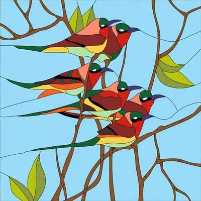 Window Film Stained Glass Films Static Cling Stickers for Bathroom Kitchen Office Home Decor,Birds Peacock,Heron,Owl,Custom size