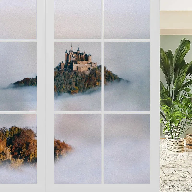 Forest Pattern Glass Films Window Sticker Static Cling Frosted Home Decor Private Tint-Film For Door Window Cabinet Wardrobe