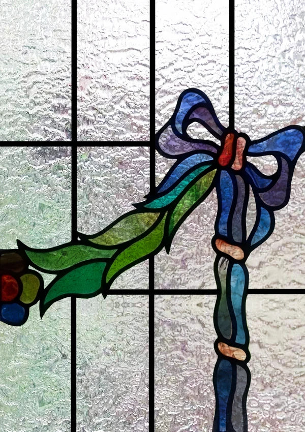 Frosted Stained Glass  Film, 3D Matte,Grid, Transparent,Static Cling,Privacy, Door Sticker,Customized for Office, Home Decor