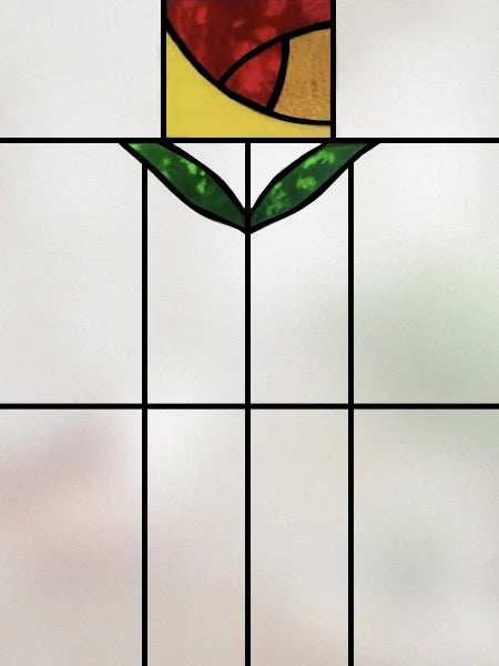 Window Film Stained Glass Films Frosted Static Cling Light-transparent Opaque Privacy Glass Sticker Home Decor Rose Flowers