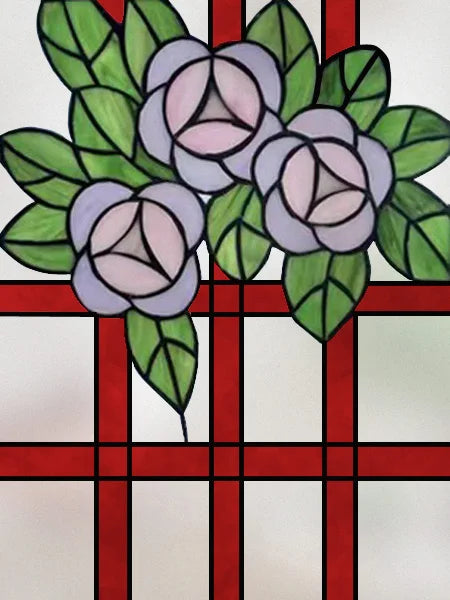Window Film Stained Glass Films Frosted Static Cling Light-transparent Opaque Privacy Glass Sticker Home Decor Rose Flowers