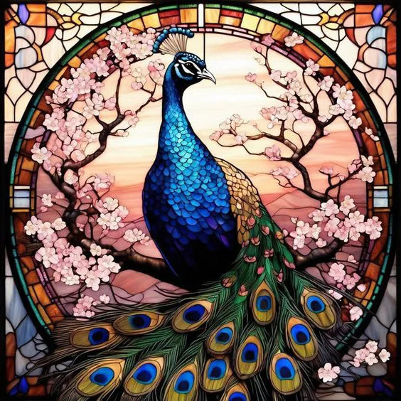 Custom size Window Film Stained Glass Films Frosted Privacy Static Cling Retro Bird Peacock Sticker Bathroom Skylight Decor