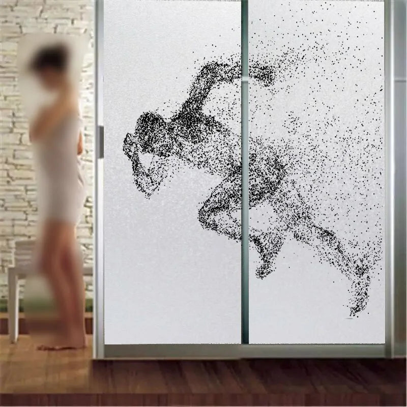 Custom Size Window Glass Films Window Film Static Cling Art Pictures Race Skiers Cyclists Shower Frosted Office Home Decor