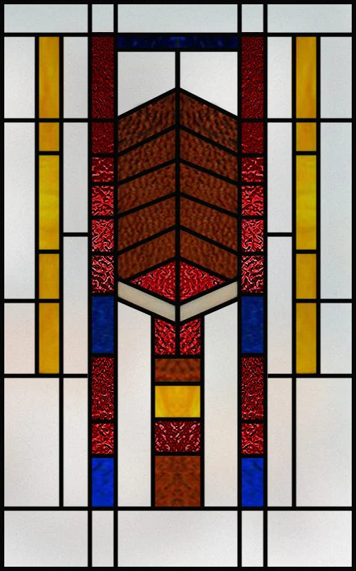 Frosted Stained Glass Window Film, Customized Privacy, Static Cling,Arts and Crafts, Prairie, Art ,Office, Home Decor
