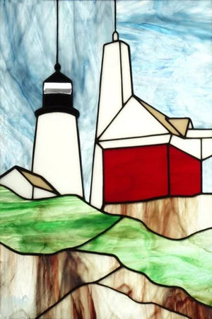 Custom size Stained Glass Films,Privacy Static Cling,Print Castle Lighthouse Sailboat Door Sticker,Office Home Decor