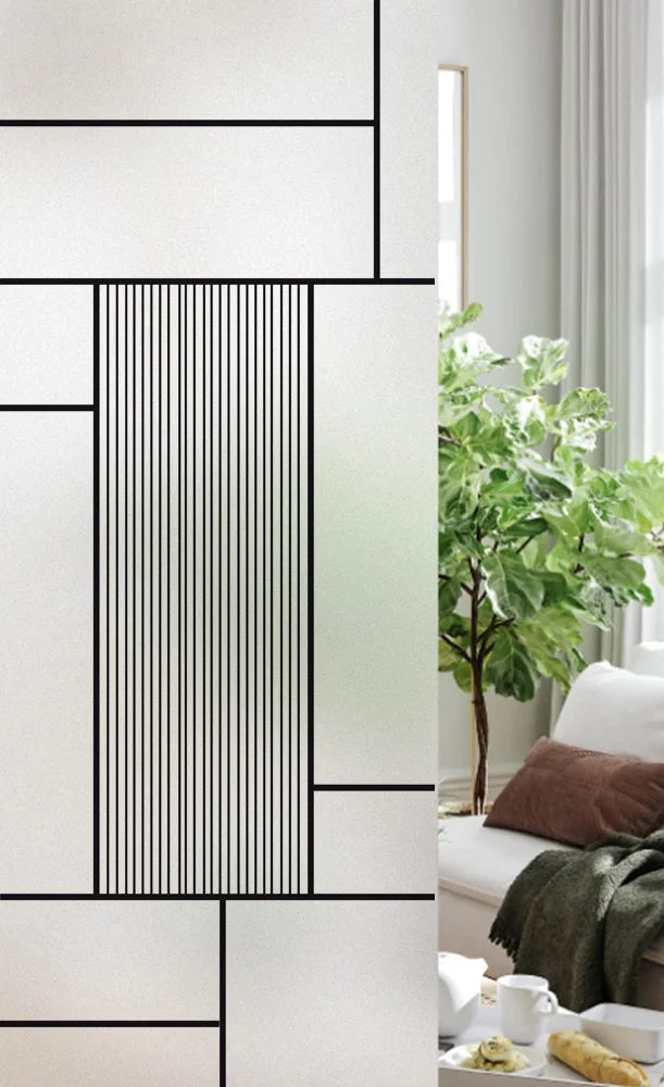 Custom Size Stained Glass Window Film, Frosted Privacy, Static Cling, Retro Country, Door Sticker, Bathroom, Office, Home Decor