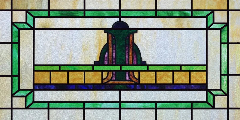 Custom Size Window Film, Stained Glass, Decorative Retro Window Sticker, Privacy Frosted Static Cling, Home Decal