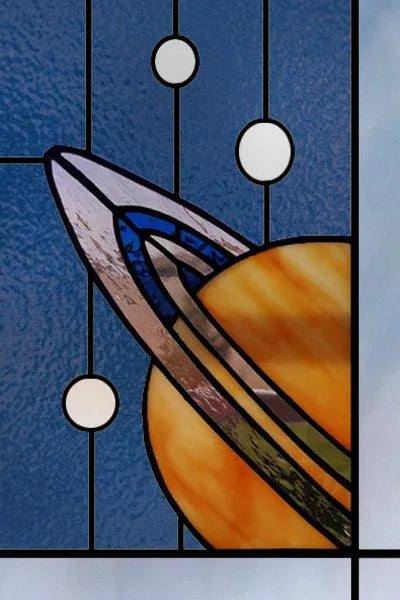 Custom Size Stained Glass Window Film, Retro Painted Frosted Static Cling, Vintage Glass Films Sticker, Lighthouse Sailboat