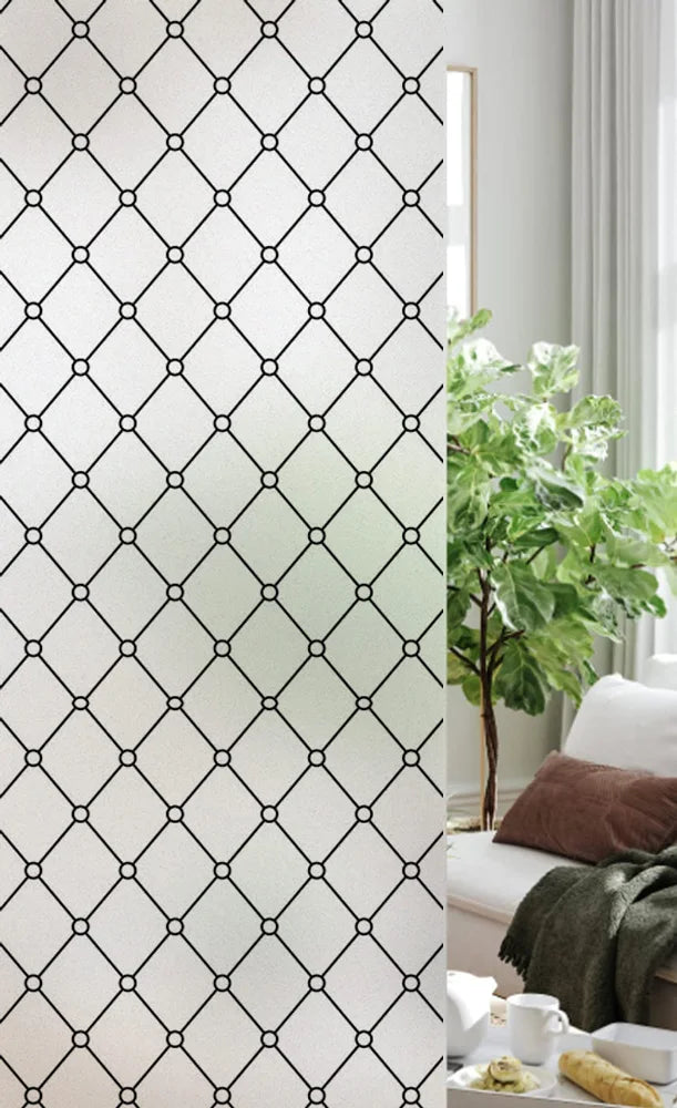 Custom Size Stained Glass Window Film, Frosted Privacy, Static Cling, Retro Country, Door Sticker, Bathroom, Office, Home Decor