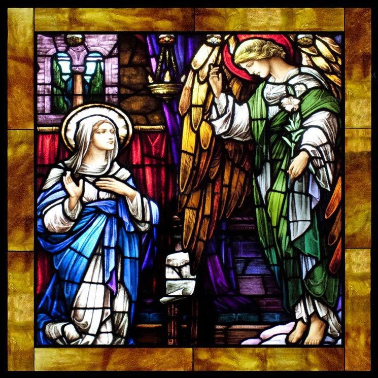 Custom Made Window Film Stained Glass Sticker,Angels Picture,Static Cling Frosted Privacy for House Worship Home Decor