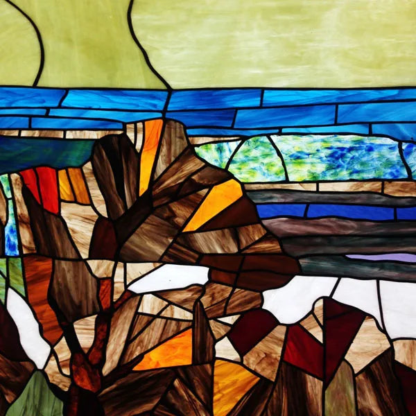 European Church Mosaic Stained Glass Films,Window Stickers Static Cling,Sun, Mosaic, Custom made to fit any Window Size or Shape