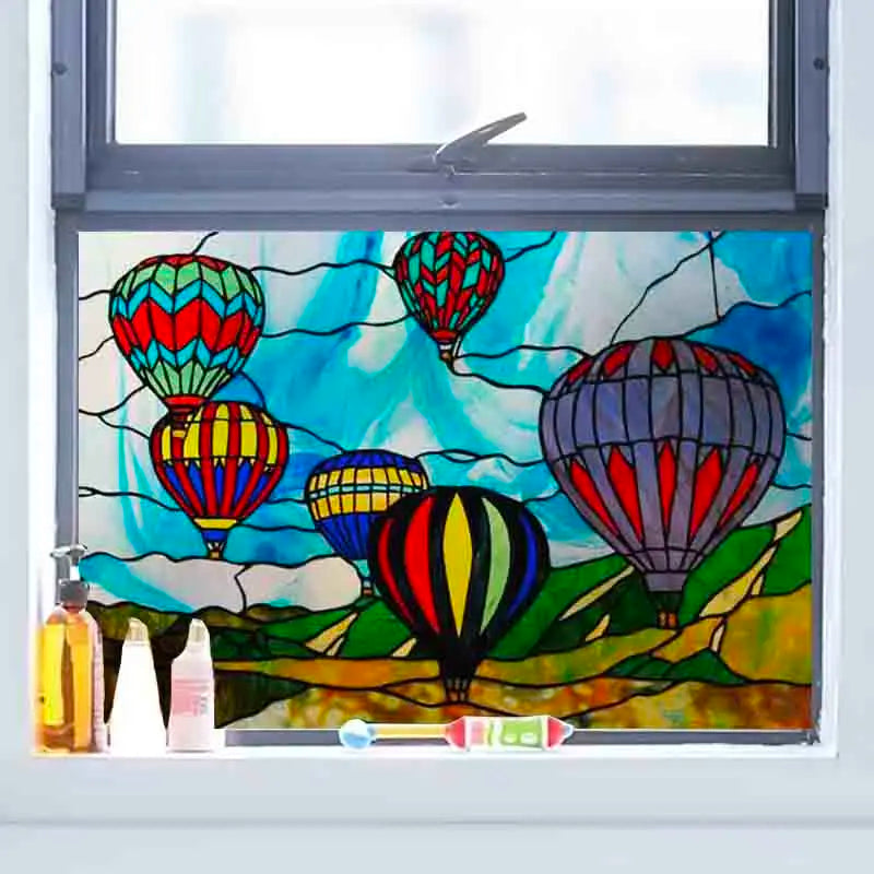 Glass Films Window Sticker Static Cling Frosted Home Decor Private Tint-Film For Door Window Cabinet Wardrobe Landscape Sea