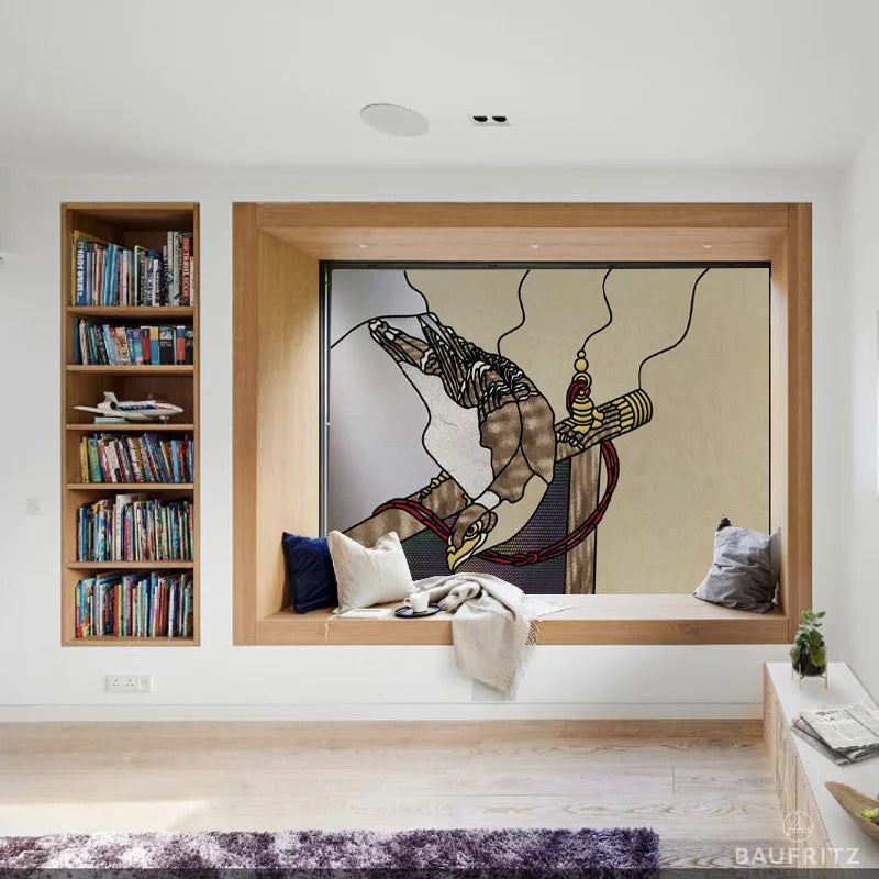 Custom Size Stained Glass Window Film, Transom Frosted Glass Sticker, Kitchen Room Door, Bathroom, Home Decor