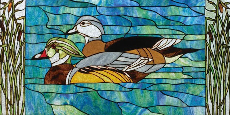 Window Film Stained Glass Stickers,Custom size Static Cling Frosted Privacy,Bird Tree Print For Transom Window Glass Home Decor