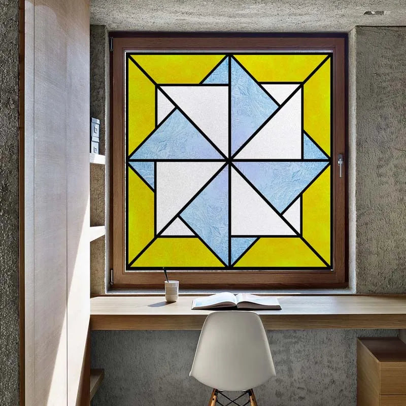 Window Film Frosted Stained Glass Films,Customized Art Deco Design Flower Static Cling Sticker,Home Decor Foil Window Treatment