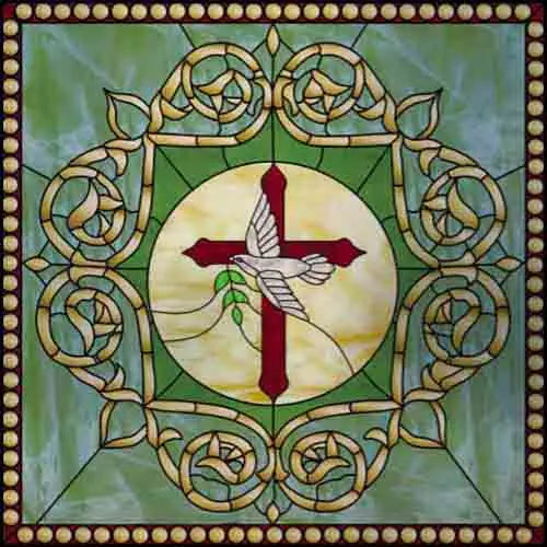 Custom Frosted Stained Glass Window Film,Sataic Cling Window Films,Retro Church Cross Dove Decor Foil Stickers Window Treatment