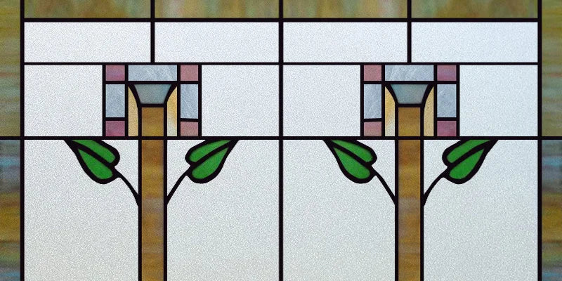 Custom Size Window Film, Stained Glass, Decorative Retro Window Sticker, Privacy Frosted Static Cling, Home Decal