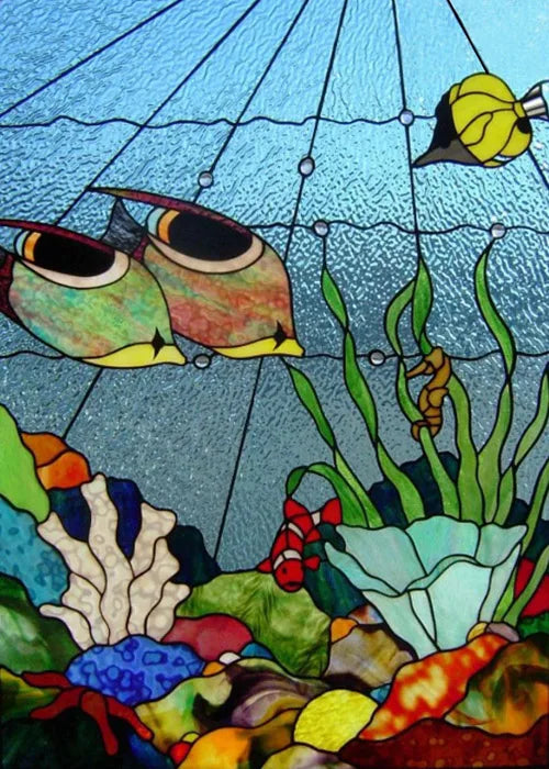 Custom Size Window Stained Glass Films,Cat,Bird,Peacock,Tiger,Fish,Animals Stickers For Bathroom Bedroom Door Office Home Decor