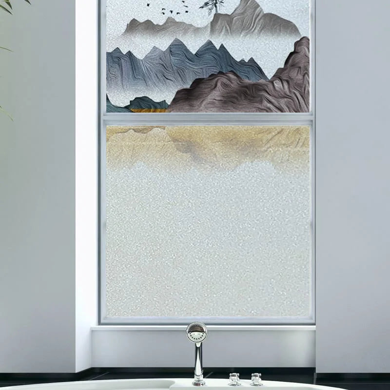 Custom Size Window Glass Films Window Film Static Cling Frosted Tree Mountain Posters For Bathroom Door Kitchen Office Home