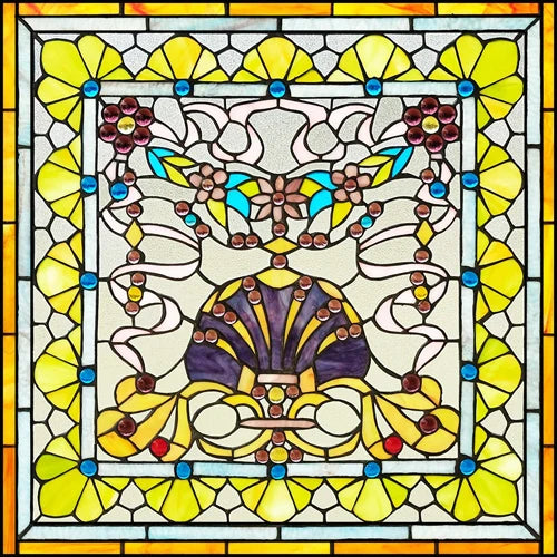 Window Film Frosted Stained Glass Films,Customized Church Design Static Cling Sticker,Home Decor Foil Window Treatment