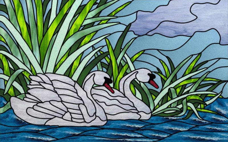 Custom Size Glass Window Film Static Cling Frosted Glass Films Stickers For Bathroom Kitchen Door Birds Heron Parrot Owl