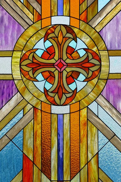 Window Film Stained Glass Stickers,Custom size Static Cling Church Style Privacy Films Door Sticker Kitchen Office Home Decor