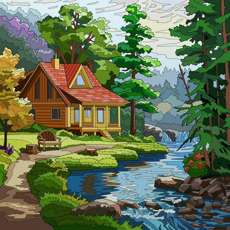 Stained Glass Window Film Frosted Glass Sticker Forest Customized Cartoon House Castle For Kids Room Door Home Decor