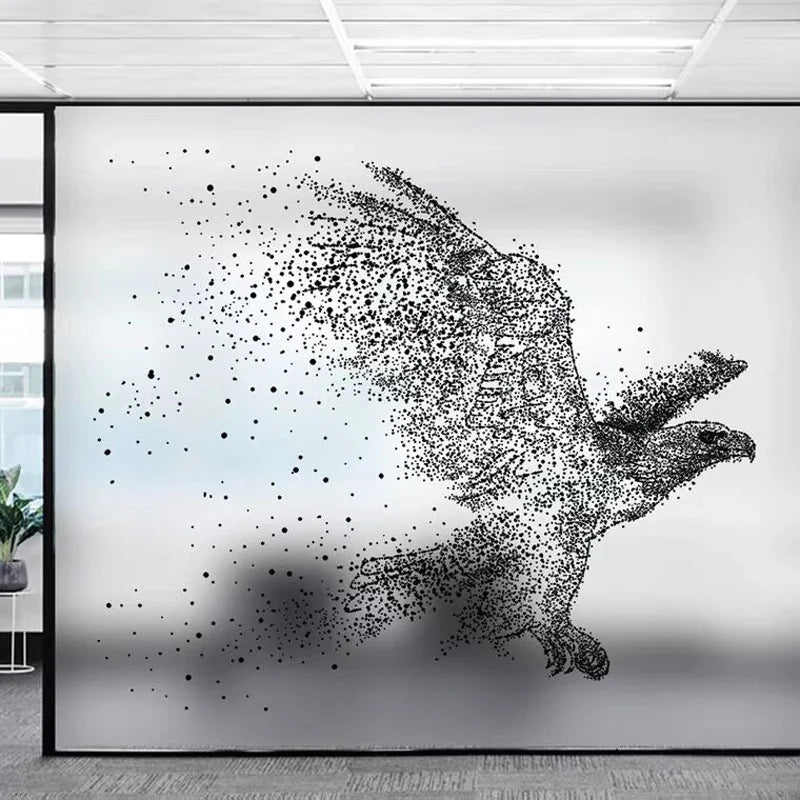 Custom Size Window Glass Films Window Film Static Cling Art Pictures Horse Eagle Wolf Shower Frosted Office Home Decor
