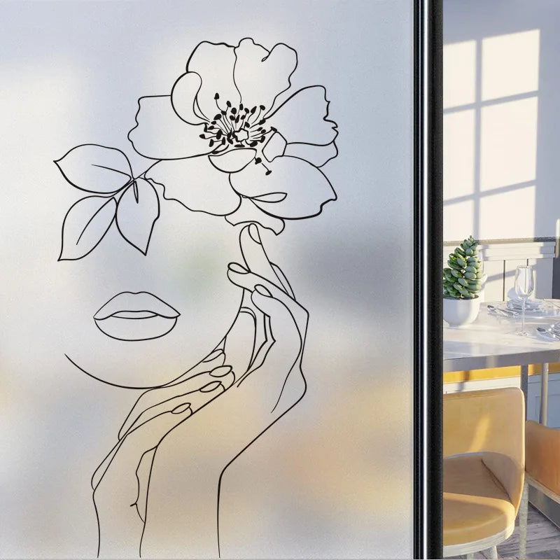Custom Size Window Glass Films Window Film Static Cling Art Pictures Beauty Women Nude Girl Shower Nordic Obscure Stickers
