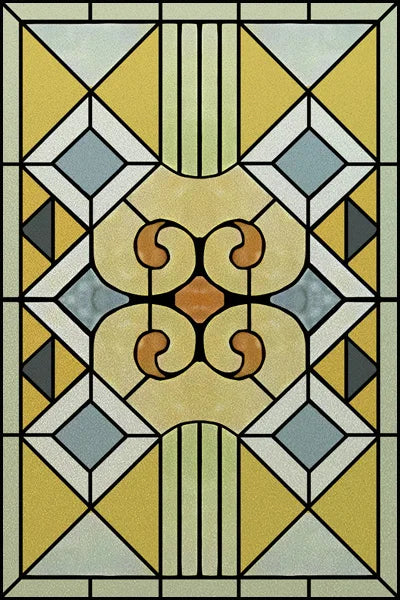 Custom Size Stained Glass Window Film Frosted Privacy Static Cling Retro Prairie Style Stickers Shower Kitchen Office Home Decor