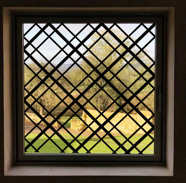 Stained Glass Window Film Transparent Glass Sticker Static Cling Custom made Black Line Office Door Anticollision Home Decor