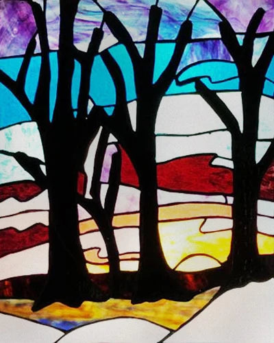 Window Film Frosted Stained Glass Films Customized Art Tree Retrom Static Cling Sticker,Home Decor Window Treatment