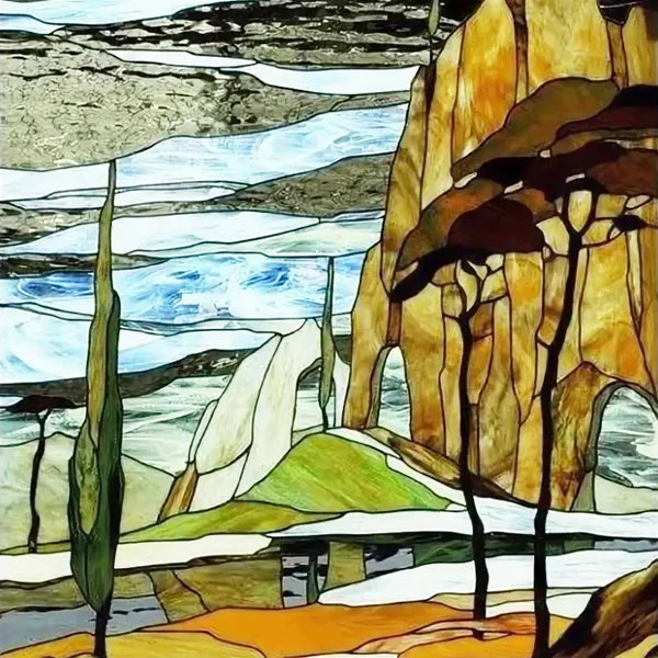 Window Film Stained Glass Films Static Cling Stickers for Bathroom Kitchen Office Home Decor,Tree,Animal,Custom fit to any Size