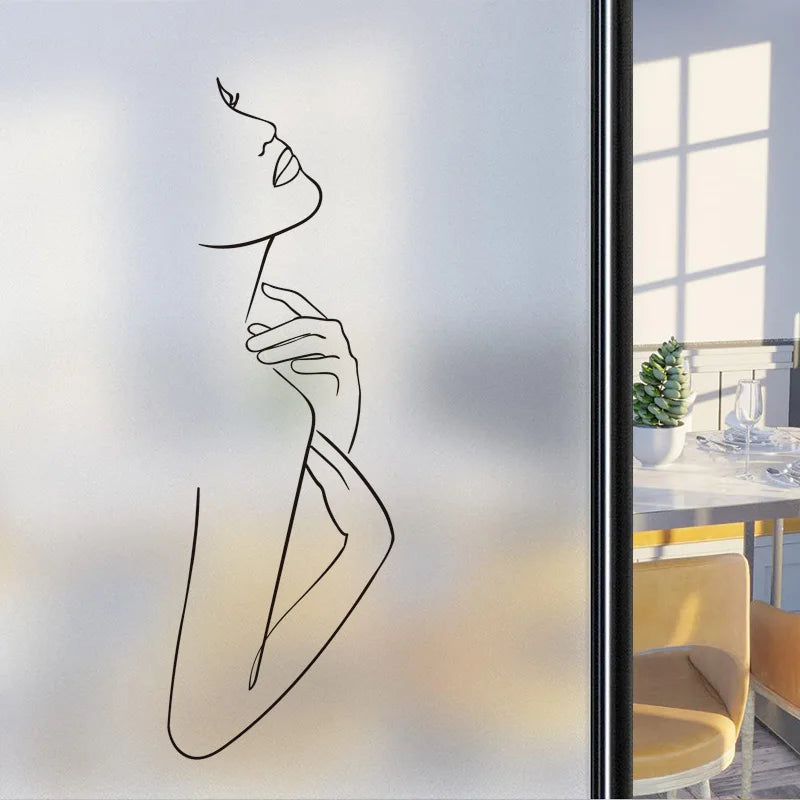 Custom Size Window Glass Films Window Film Static Cling Art Pictures Beauty Women Nude Girl Shower Nordic Obscure Stickers