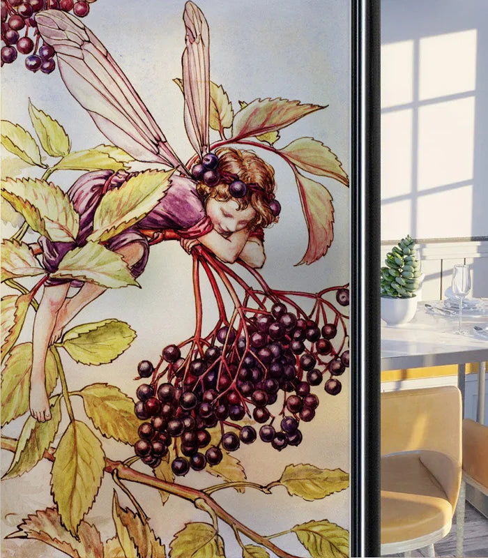 Custom Size Glass Window Film Static Cling Frosted Glass Films Foil Stickers Waterproof For Bathroom Kitchen Door Flower Fairy