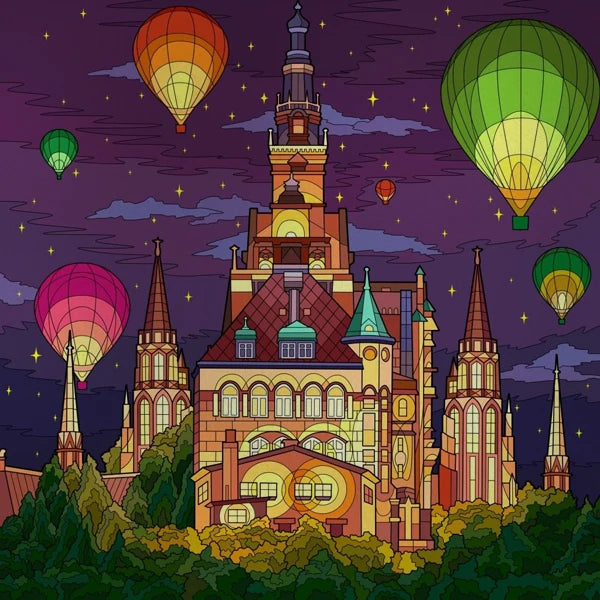 Custom size Stained Glass Wndow Film,Satic Cling Window Films,Decor Foil Stickers Window Treatment For Square Glass Hot air ball