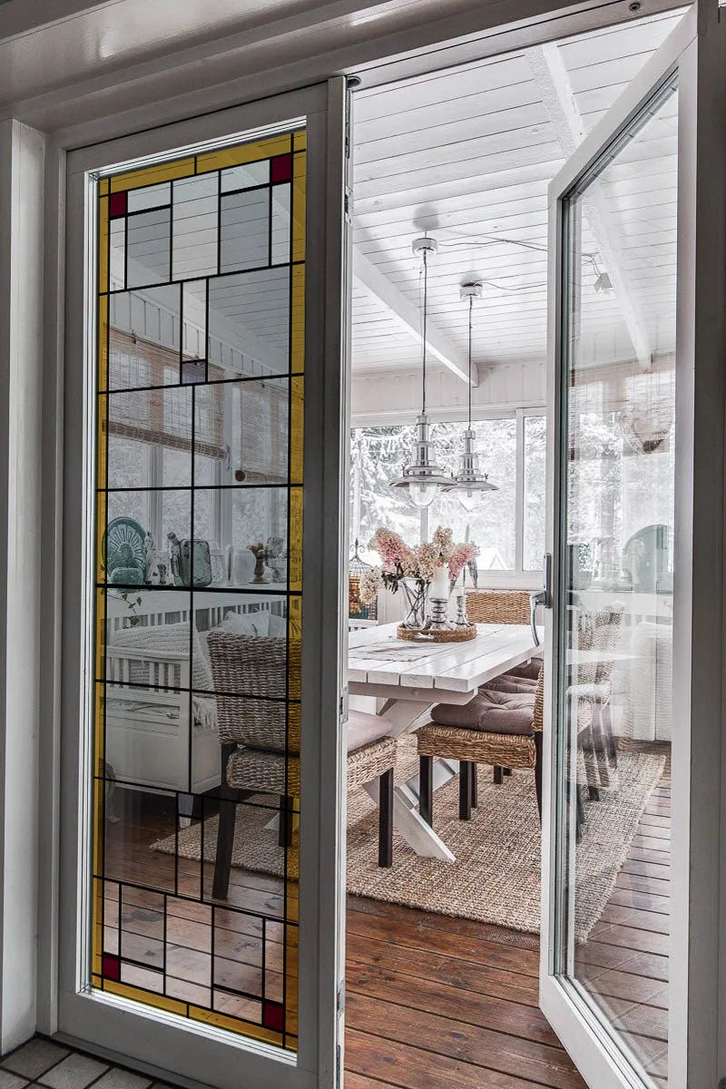 Stained Glass Window Film Transparent/Frosted Glass Sticker Static Cling Prairie Scottish for thin long Glass Door Anticollision