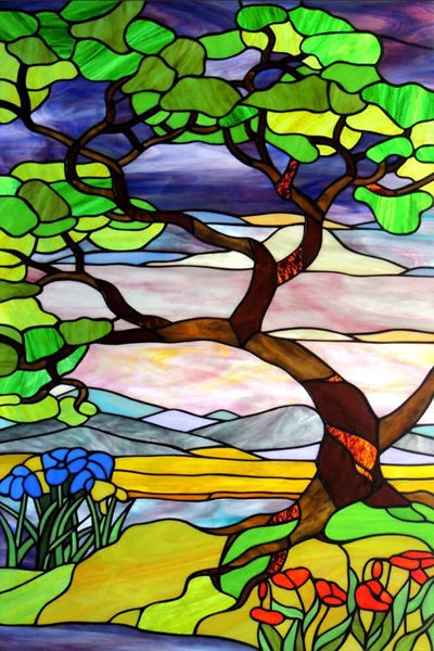 Custom size Glass Films,Stained Glass Stickers Static Cling,Frosted Privacy Print Flower,Tree,Rivers For Window Door Home Decor