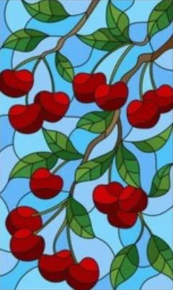 Custom Size Stained Glass Window Film Fruit Pattern Grape Mango Watermelon For Rectangular Shape Glass Office Door Home Decor
