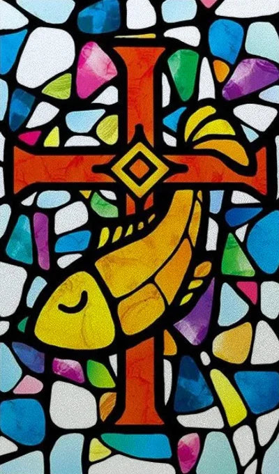 Window Film Frosted Stained Glass Films Customized, Frosted Stained Window Sticker Chuch Style Jesus/Christ Painting