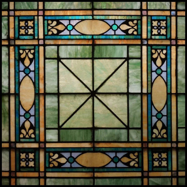 Stained Glass Window Film, Square Window Sticker, Privacy Frosted Static Cling, Home Decal, Door, Office, Custom Size