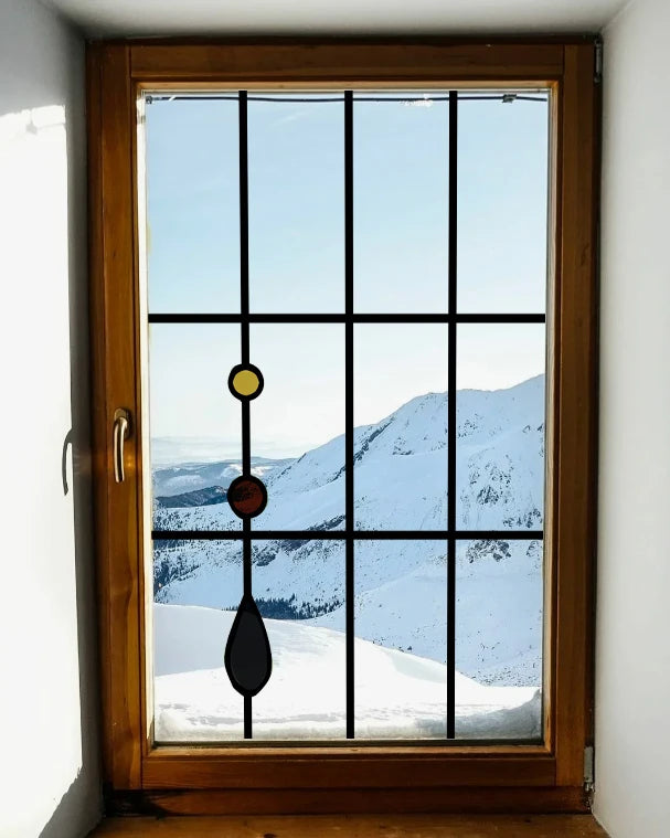 Frosted Stained Glass  Film, 3D Matte,Grid, Transparent,Static Cling,Privacy, Door Sticker,Customized for Office, Home Decor