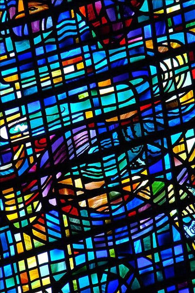 Frosted Stained Glass Window Film, Opaque  Privacy Static Cling , Home-Decor, Sun Catcher Rainbow Color, Window Covering