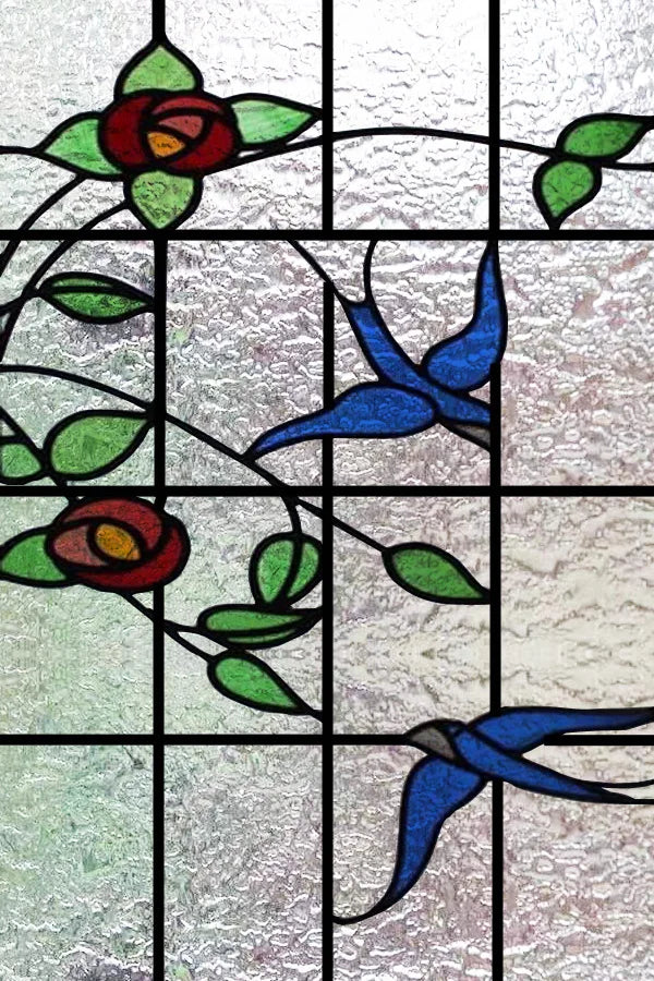 Custom Size 3D Matte Window Film, Stained Glass, Decorative UV Window Sticker, Privacy Frosted Static Cling, Decor for Glass