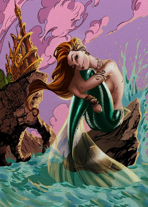 Custom Size Window Stained Glass Films,Mermaid with long hair Picture,Stickers For Bathroom Bedroom Door Office Home Decor