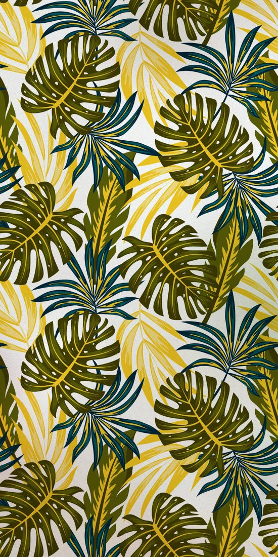 Stained Glass Film, Opaque Sticker,Frosted Static Cing ,Tropical Leaves, Seamless Pattern,Home Decor, Privacy, Custom Size